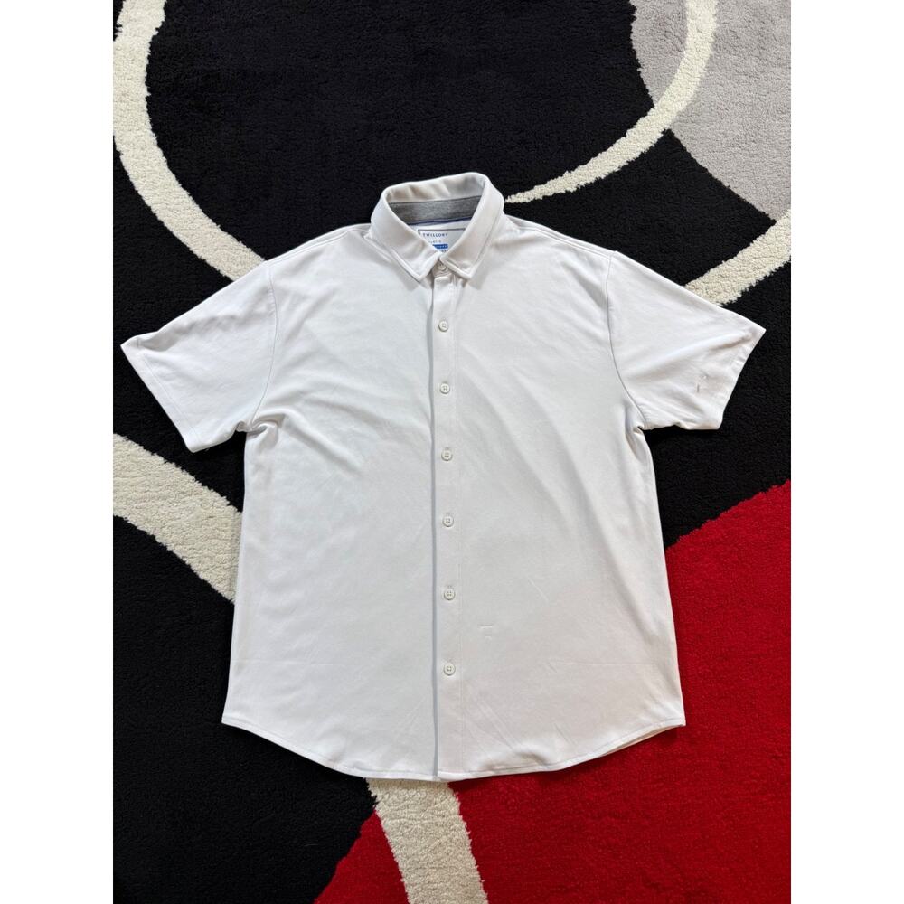 Twillory Shirt Mens Large White Button Up Short Sleeve Athleisure Lounge Casual